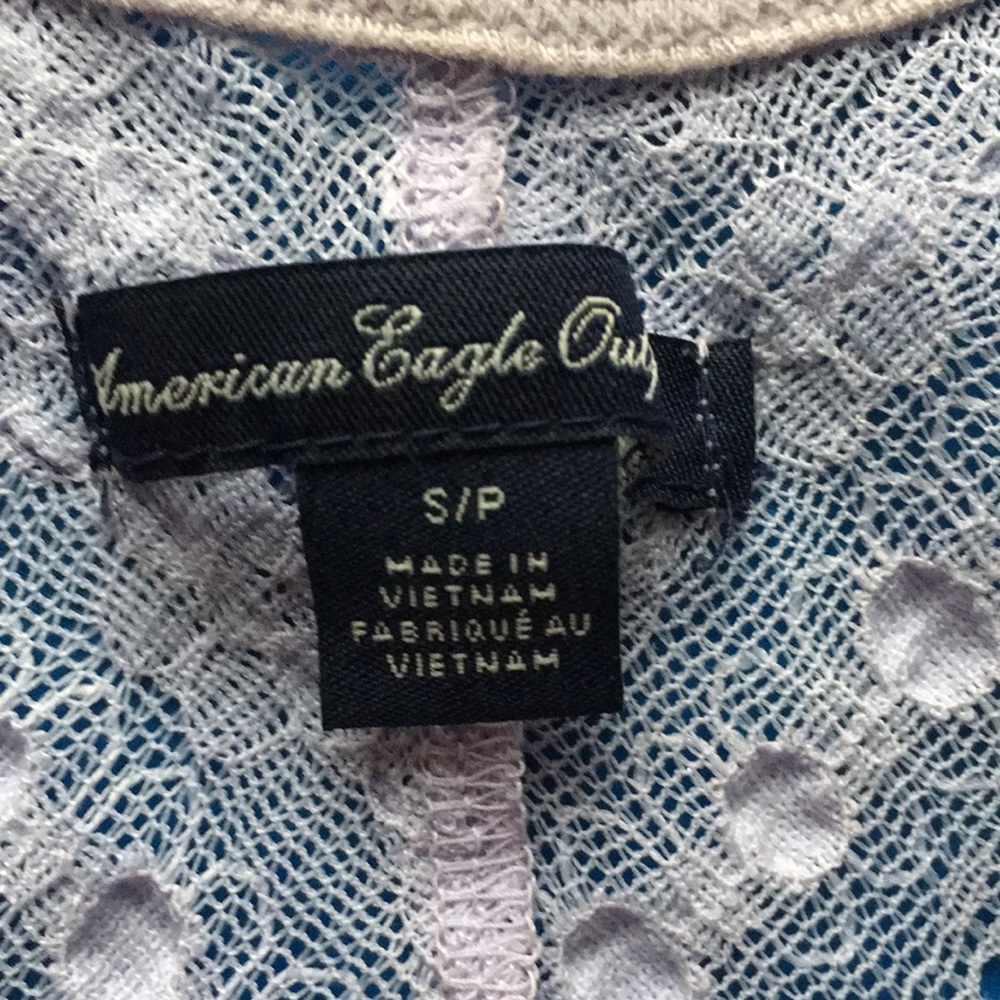 AEO Pretty pastel light lavender tank top with lace detail- S/P - Picture 5 of 9